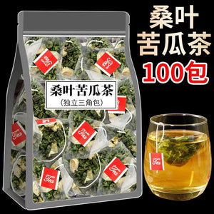 Mulberry leaf and bitter melon tea is high in sugar and can be drunk as a health tea for middle-aged and elderly people. Pueraria lobata, mulberry leaf and bitter melon extract can be used with it.