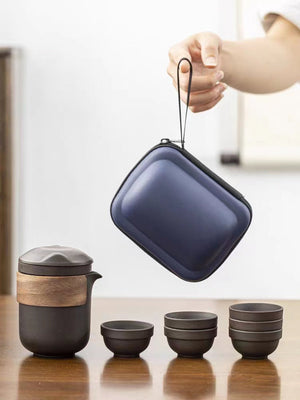 Portable travel purple clay crack cup