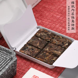 Fuding white tea small square slices 2018 Shoumei old white tea 1 piece 6 small boxes are easy to carry