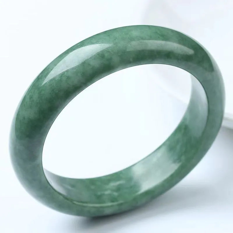 Natural emerald color Guizhou jade bracelet female genuine dark green floating flower jade bracelet