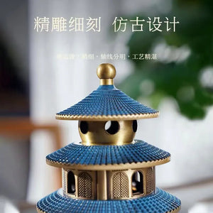 Creative pure copper Temple of Heaven incense burner home indoor agarwood sandalwood disc aromatherapy incense burner antique tea ceremony aromatherapy burner ornaments