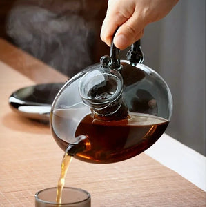 Glass teapot rat tail pot household kettle coffee pot Nordic style tea set set high temperature resistance and good appearance