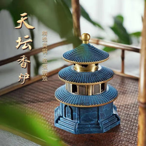 Creative pure copper Temple of Heaven incense burner home indoor agarwood sandalwood disc aromatherapy incense burner antique tea ceremony aromatherapy burner ornaments