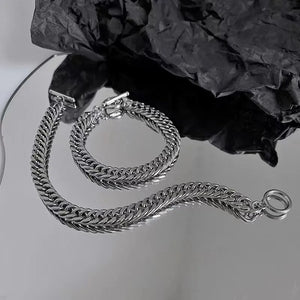 Exquisite retro 925 silver Cuban bracelet, thick style, men's fashion, domineering niche design, punk fashion, hip-hop jewelry