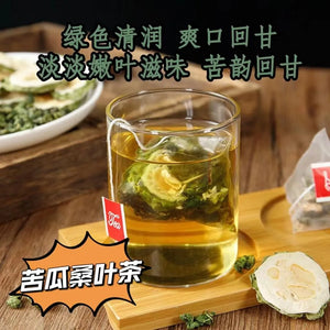 Mulberry leaf and bitter melon tea is high in sugar and can be drunk as a health tea for middle-aged and elderly people. Pueraria lobata, mulberry leaf and bitter melon extract can be used with it.