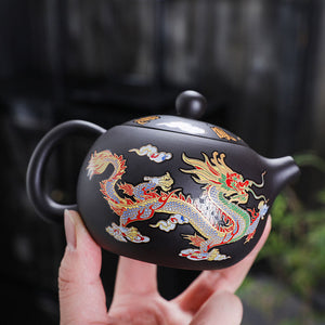 Chinese style becomes hot with water Dragon Phoenix Pot Purple clay teapot Kung Fu tea set teapot infuser Dragon pot is not hot