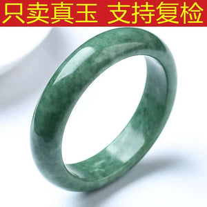 Natural emerald color Guizhou jade bracelet female genuine dark green floating flower jade bracelet